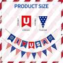 5 x Patriotic Banner 4th of July Decorations, Stars and Stripes Flag Bunting Garland USA Triangle Banner for Fourth of July Independence Memorial Day Party Supplies (Red White Blue)