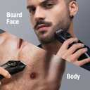 SUPRENT Adjustable Beard Trimmer for Men- Cordless Electric Beard Trimmer with Precision Dial- USB Rechargeable 19 Length Settings- Waterproof Mustache Trimmer for Mens Christmas Gifts