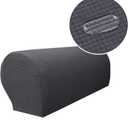 Anti-Slip Waterproof Stretch Fabric Armrest Covers Furniture Protector RV Armchair Slipcovers for Recliner Sofa Set of 2 (Gray)