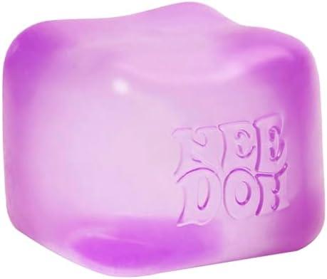 Schylling NeeDoh Nice Cube -Sensory Squeeze Toy with Super Solid Squish - 2.25" Cube (Purple)