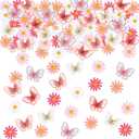 Cindeer 80 Pcs Embroidered Iron on Patch, Butterfly Daisy Flower Iron on Patches Set, Mini Cute Decoration Sew on Patch Applique for Clothes, Dress, Hat, Jeans, Arts Crafts DIY Accessories