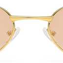 Dollger Retro Oval Sunglasses for Women Men Vintage Trendy 90s Gold Metal Frame Sun Glasses UV400 Protection Champagne Shades