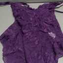 Avidlove Women Snap Crotch Lingerie Sexy Lace Bodysuit Deep V Teddy One Piece Lace Babydoll XL