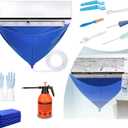 Mini Split Ac Cleaning Kit,Air Conditioner Cleaning Cover Waterproof Air Conditioning Cleaning Bag with Drainpipe and Support Plates,Wall Mounted Dust Washing Ac Clean Protector Kit (11PCS, Large)