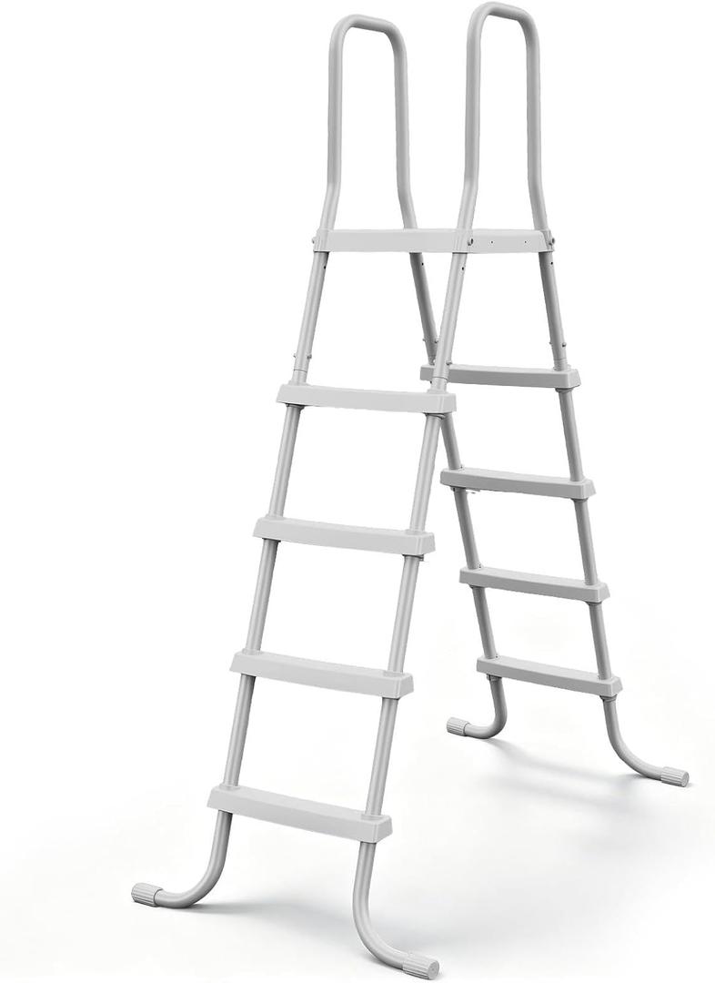 Above Ground Pool Ladder, 52'' Pool Ladder, Swimming Pool Frame Ladder, 4-Steps, Suitable for Pools up to 52 inches deep Above Ground, Anti-Slip Feet &Wide Steps