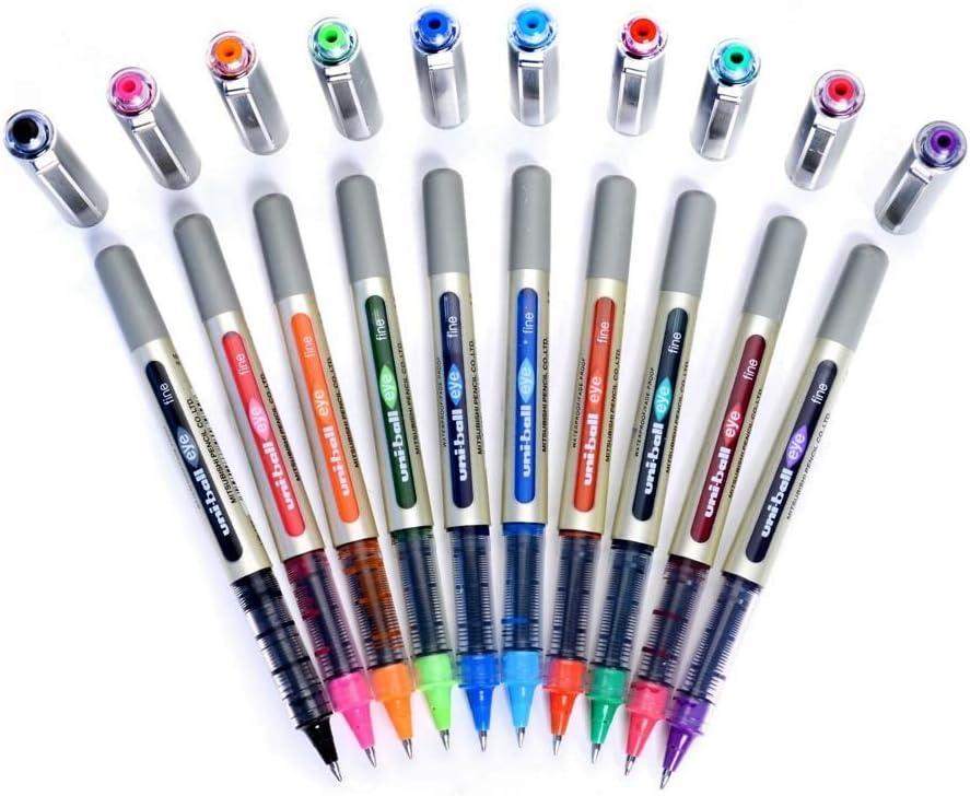 Uni-Ball EYE UB-157 Rollerball Pen 0.7mm Ball [Pack of 10] One of each Colour