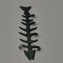 Moby Dick Nautical Coastal Fish Bones Cast Iron Wall Hook Peg Decor Teal Black
