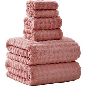 Oversized Bath Towels 40x80 Inches Extra Large Bath Sheets for Adults Thick Super Soft Quick Dry Highly Absobent Microfiber Shower Towels (Pink, 6PCS)