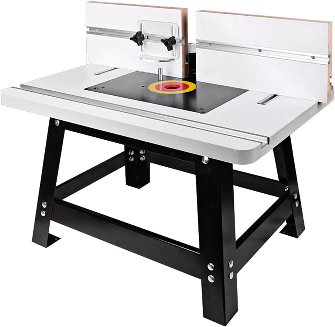 Router Table with Stand and Adjustable Fence,Benchtop Router Table for Wood Router(24''x15.8''x14.6")