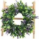 Spring Wreath for Front Door, Artificial Green Wreath for Indoor Outdoor Porch, Window, Home Party Wedding Party Decorations