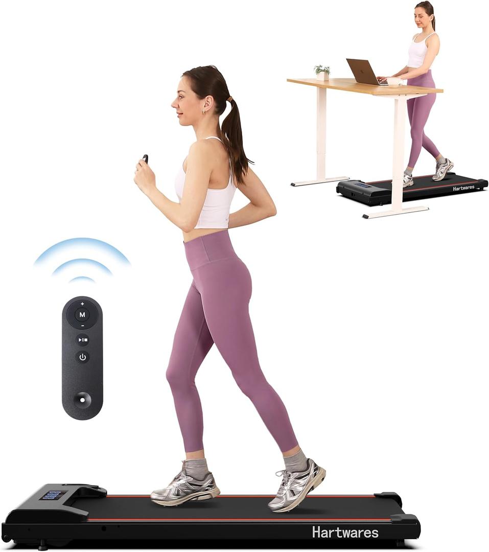 Walking Pad Under Desk Treadmill, Portable Mini Treadmill for Home/Office/Small Spaces, 2.5HP Quiet Brushless Walking Jogging Machine with 265 lbs Weight Capacity, Remote & App Control (Classic Black)