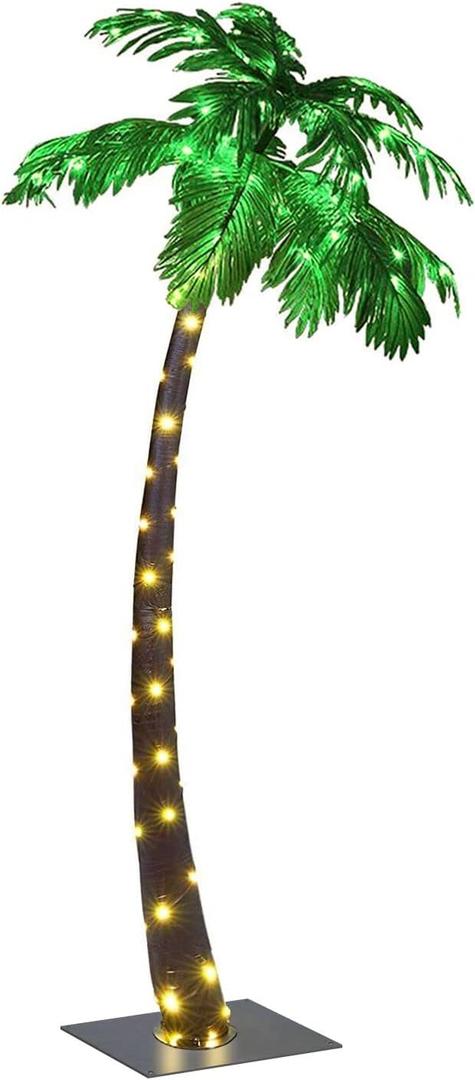 LIGHTSHARE Lighted Palm Tree, Small, Green, 5-Feet (ZLS5FT)