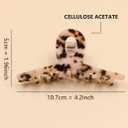 Hair Clips Cellulose Acetate Jaw Clip, 4.1 Inch Celluloid French Design Hair Barrette Tortoise-Shell Claw Hair Accessories for Long Thick Hair Grip Leopard Print Clamps for Women Ladies (3 Pack)