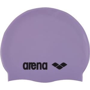 Arena Classic Unisex Soft Silicone Swim Cap for Women and Men, Intensive Training Comfortable Non-Slip Long Hair Swimming Hat (Parma/Black)