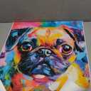 aj decor Pug Colorful Abstract Unframed Wall Art Print Poster, Dog Pet Lover Picture Painting Artwork Bedroom Living Room Office Dining Room 151H (Pug Colorful Abstract, 20" L x 16" W, Unframed)
