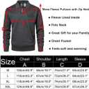 Mens Quarter-Zip Fleece Pullover Sweatshirts Casual Long Sleeve Winter Warm Sweatshirt with Pocket (XXL)