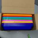 Maitys 24 Pcs Plastic Art Trays 11 x 8.7 x 1 Inch Activity Craft Tray Organizer Serving Tray Stackable Storage Sand Trays for School Painting Beads Crafts DIY Projects(Colorful)