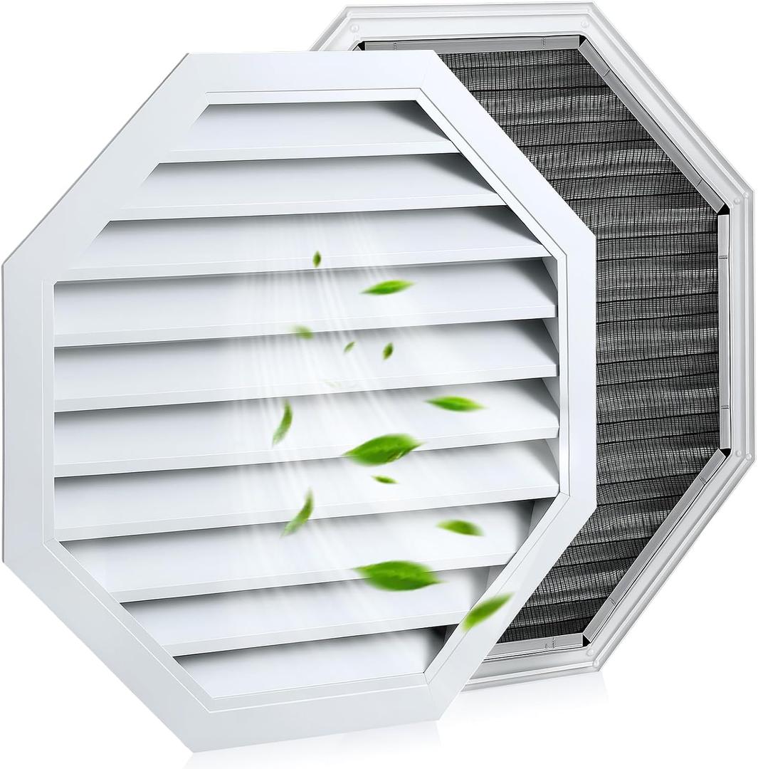 22.2"W x 22.2"H Oct Gable Vent for House Alloy Vertical Gable Shed Vent