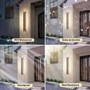 . Long Outdoor LED Wall Lights, Modern Exterior Garage Wall Light,Outside Light Fixtures For House,Patio,Front Porch,36W Black Outdoor Wall Sconce Waterproof 2 Pack,3000K Warm White, 40 IN-2 PCS