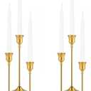 Candlestick Holders, 6PCS Metal Taper Candle Holder, Brass Gold Candle Holders for Candlesticks, Candle Holder for Wedding Fireplace Mantel Housewarming Gift (6 PCS 6.5"X7.7"X8.9")
