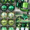 41Pcs St Patricks Day Decorations Shamrock Ornament, 2.36 Inch Hanging Ball Tree Ornaments Irish Festival Decor Set, Good Lucky Clover Gnome and Hat for Party Home Spring