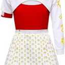 Iowillar Zombie Girls Costume Kids Character Halloween Cosplay Cheerleader Mesh Top Pant Hooded Coat 3PCS Uniform Outfits Size 160