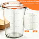 27 oz Sourdough Starter Jars with Lids, Wide Mouth Airtight Glass Canning Storage Leak proof for Flour, Cheese, Salad Dressing, Jam & Pantry (2 Pack)