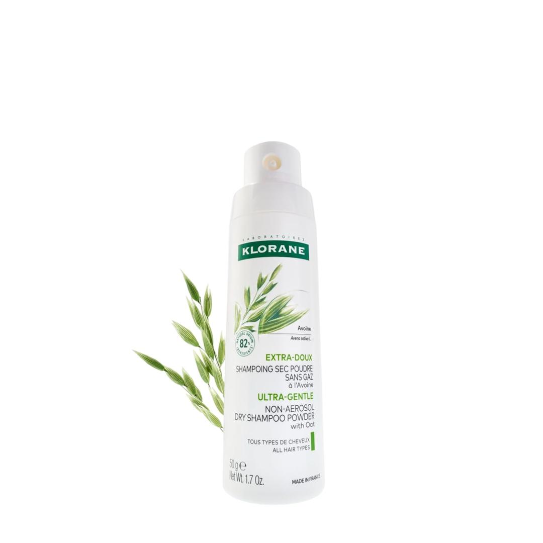 Klorane Ultra Gentle Dry Shampoo with Oat+ - Gentle Formula - Instantly Revives Hair and Eliminates Odor, Dirt, and Oils - Hypoallergenic & Vegan - Paraben & Sulfate-Free