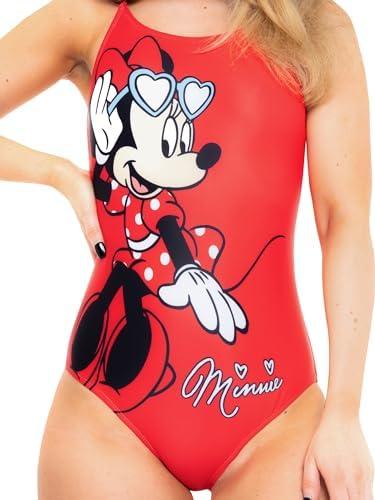 Disney Womens Bathing Suit | Minnie Mouse Swimsuit for Summer | One Piece Womens Bathing Suit Size M