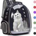 Henkelion Backpack Carrier/Bubble Carrying Bag for Small Medium Dogs Cats, Space Capsule Pet Carrier for Hiking, Travel, Airline Approved- Black