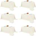 Fitable 6 Pack Ivory Tablecloths 90x132 Inch for 6 Foot Rectangle Tables