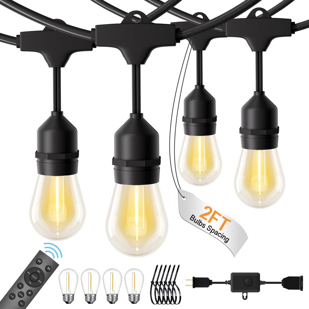96FT Patio Lights, Remote & Connectable, Outdoor Waterproof