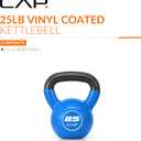 CAP Vinyl Coated Cast Iron Kettlebell, 25LB Home Gym Weight