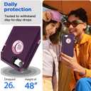 2 x AICase for iPhone SE 2022/3rd/2020/8/7 Case with Built-in Screen Protector,Heavy Duty Drop Protection Full Body Rugged Shockproof/Dust Proof Military Protective Tough for iPhone SE 2022/2020/8/7_8 (Night Purple/Pink(built-in film))
