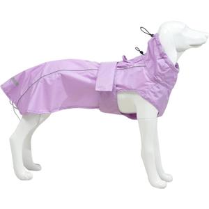 Adjustable Waterproof Dog Raincoat for Dogs,Lightweight Pet Rain Jacket Puppy Clothes with Reflective Strip for Small Medium Large Dogs (Light Purple, XX-Large)