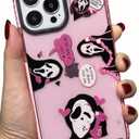 Cute Skull Skeleton Case for iPhone 13 Pro 6.1 inch, Scream Horror Movie Printed, Soft TPU Clear Kawaii Shockproof Cover for Women Girls Cool Funny Cartoon Halloween Phone Cases for iPhone 13 Pro