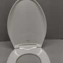 Mayfair Collins Slow Close Toilet Seat, Durable Plastic Seat with Extra Stability Bumpers and Secure Hinges, Made in USA, Elongated, White