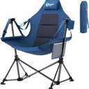 Portal Hammock Camping Chair Heavy Duty 400lbs - Swinging Chair Outdoor with Adjustable Recline & Headrest Pillow, Portable Hammock Swing Chair for Camping Beach Sports Events, Blue (1 Pack-blue-fabric)
