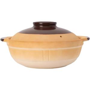 XICHENGSHIDAI Ceramic Casserole Stew Pot with Lid, Chinese Clay Pot Rice, Stockpot Cookware Heat-resistant Dish with Handle (Yellow, 2000ml 2.1Quarts)