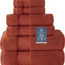 COZYART Burnt Orange Bath Towel Set 6 Piece, Luxury 100% Turkish Cotton 650GSM Hotel Quality, Soft, Absorbent, Towel Sets for Bathroom with 2 Bath Towels 2 Hand Towels 2 Washcloths
