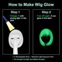 Glow in the Dark White Bob Wig with Bangs Short Straight Synthetic Hair 10 Inch for Women