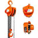 YATOINTO Chain Hoist 1 Ton(2200 Lbs) Capacity 20 FT Manual Hand Lift Steel Chain Block Hoist with 2 Heavy Duty Hooks Industrial Grade Steel Structures for Garages Automotive Machinery
