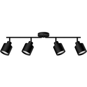 4-Light Led Track Lighting,Black Ceiling Lighting Fixtures,Wall Sconces Ceiling Spotlight with Foldable Light Arms for Kitchen, Closet, Bedroom,GU10 Socket, Bulbs Not Included