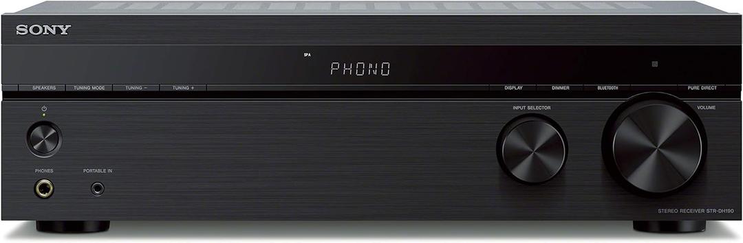 Sony STRDH190 2-ch Home Stereo Receiver with Phono Inputs & Bluetooth Black