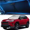 Windshield Sunshade for Toyota RAV4 2019 2020 2021 2022 2023 2024 2025 - Innovative No-Light-Pass Technology, Mirror Cut-Out, Blocks 99% UV Rays, Fade-Resistant, Easy-Fold RAV4 Windshield Sun Shade