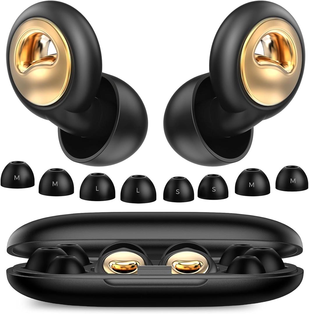 Ear Plugs for Sleeping, 45dB Ultra Soft Silicone Ear Plugs for Noise Reduction, Reusable Noise Cancelling Earplugs, 8-Pairs with Carrying Case for Side Sleep, Concert earplugs, Travel & Swimming