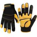JUMPHIGH Safety Work Gloves, Men's Utility Mechanic Working Gloves for All Purpose, Touchscreen Compatible, Flexible Breathable Fit, Knuckles & Palm (M)