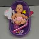 Liberty Imports Baby Bath Toys 13-Inch Little Newborn Doll Bath Set - Real Working Bathtub with Detachable Shower Spray and Accessories for Kids Pretend Play