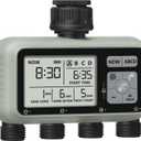 4 Zone Sprinkler Timer, Garden Hose Timer, Automatic Irrigation System, Programmable Faucet, 4 Outlets, with Rain Delay, Manual Mode,Child Lock, for Yard, Garden, Lawn Greenish Gray D14WT06