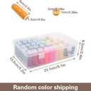 42 Slot Sewing Thread Box with 58 Types of Sewing Threads, Portable Transparent Storage Box Bobbin Needle Spool Organizer for Embroidery and Quilting, 9.25 x 5.3 x 2.5 Inch